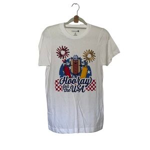 White Graphic T-Shirt with USA Design